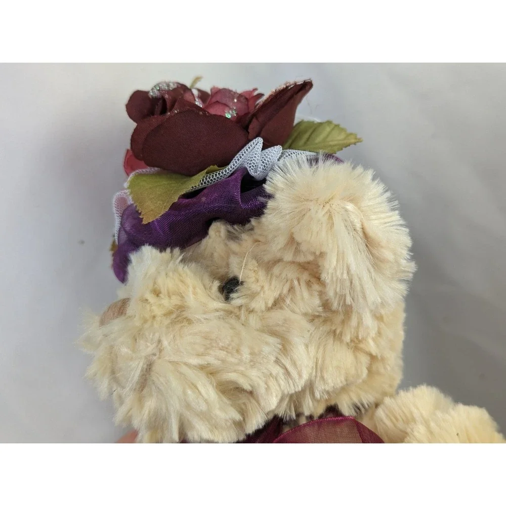 Delton Tan Bear‎ Plush 9 Inch Floral Hat Craft Stuffed Animal Toy